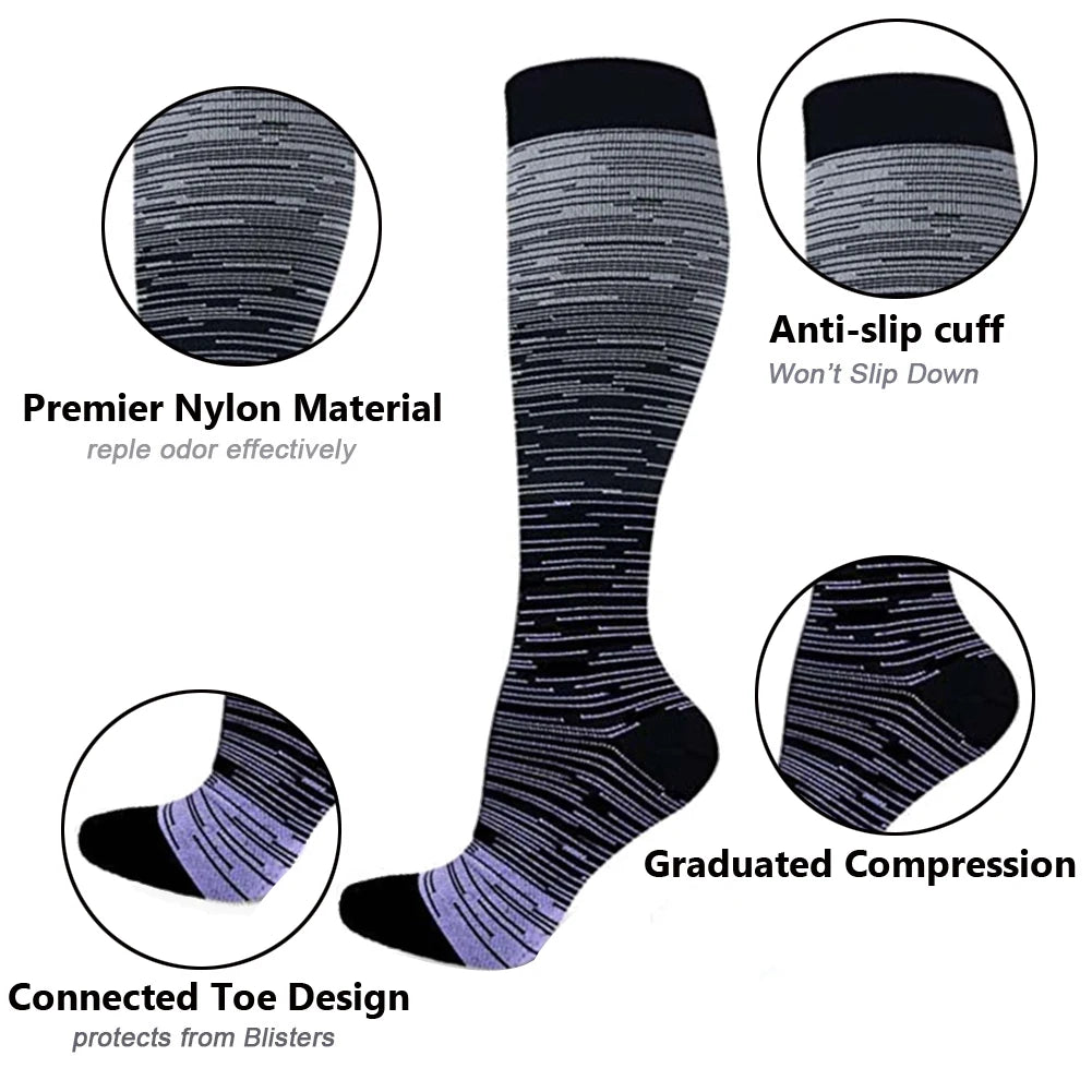 Compression socks worn in flight